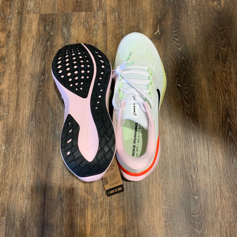 Nike Women's White Running Shoes with Pink and Lime Accents - Picture 5 of 7
